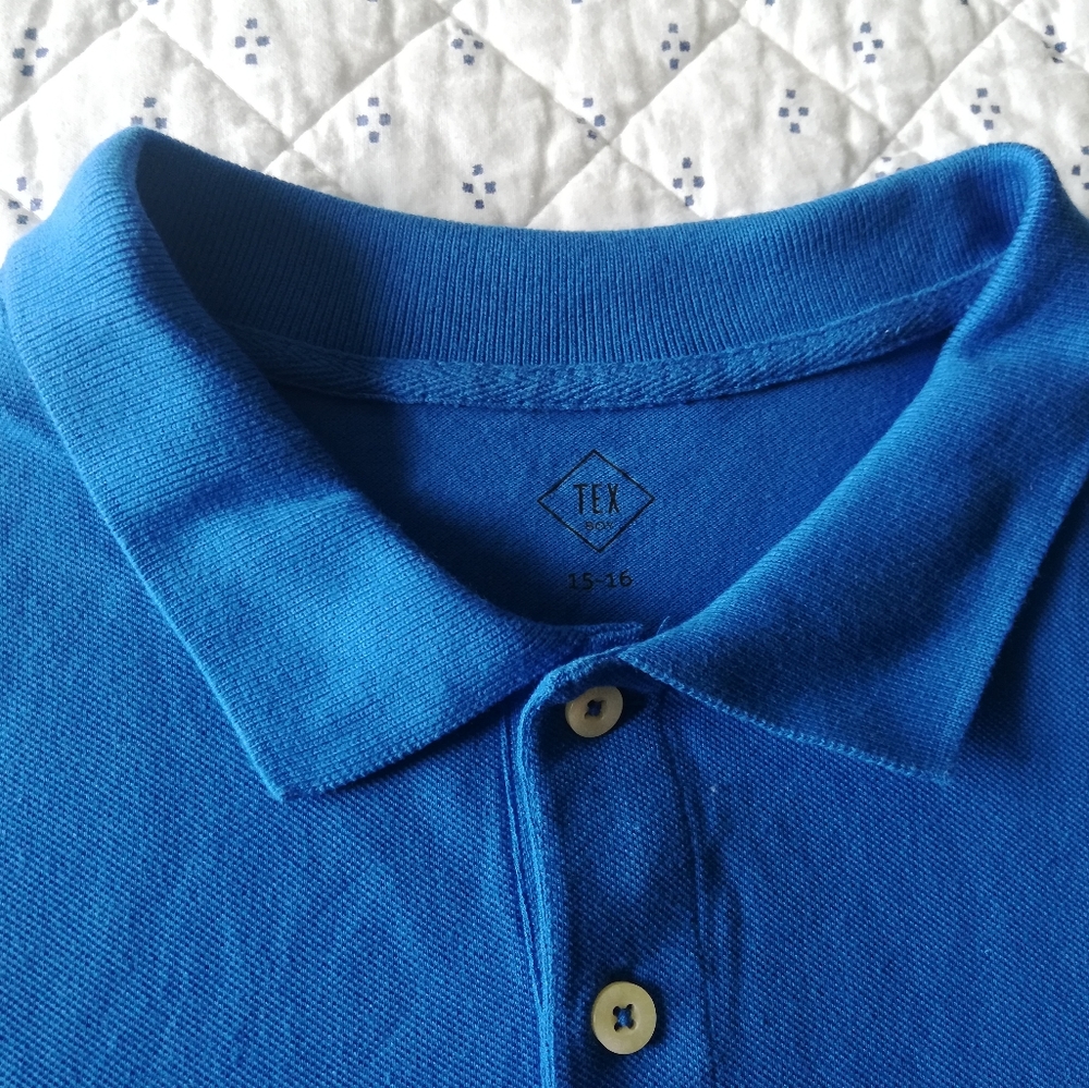 🌺💙 TEX Boys short sleeve uniform polo - Picture 3 of 6